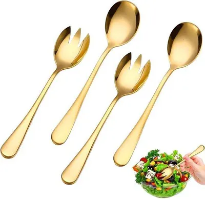 Produktbild von Edelstahl Salatbesteck Set, multifunktional, poliert, Buffet Löffel