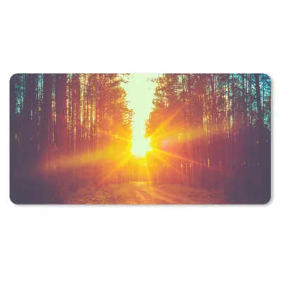 Produktbild von MuchoWow® Schreibtischunterlage Sonnenuntergang - Bäume - Wald - Natur 80x40 cm - XXL Mauspad - Gaming Mauspad
