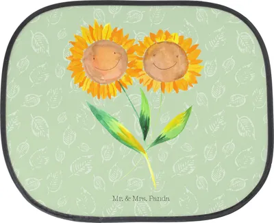 Produktbild von Mr. & Mrs. Panda Sonnenblende Auto Blume Sonnenblume - Blattgrün - Geschenk, autofenster sonnenschutz, Autoscheiben, Seitenscheibe, Freundin, Autoscheibe, Garten, für