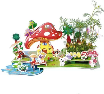 Produktbild von DIY Haus mit Garten Puzzle 3D - Haus auf der Wiese