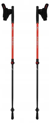 Produktbild von Nordic-Walking-Stöcke Alpinus-Kohlefaser 2-segmentig 85-135 cm Rot Braunberg
