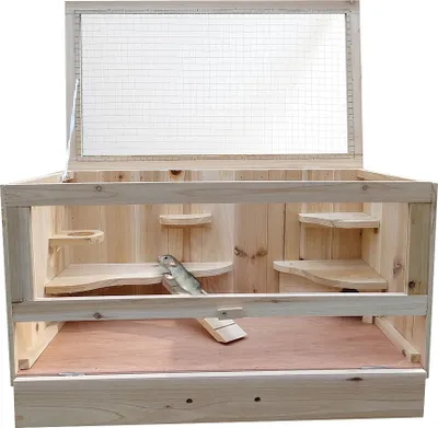 Produktbild von Melko Käfig Mäusestall Holz Hamsterkäfig Nagervilla Rattenkäfig Gehege