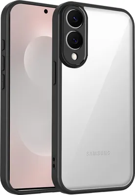Image de Etui pour Samsung Galaxy S25 Edge coque arrière transparente avec cadre TPU, antichoc Noir