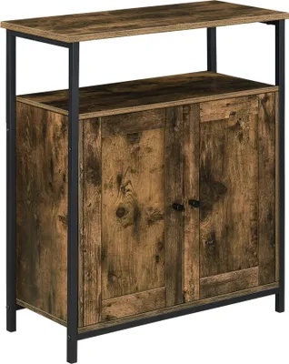 Obrázek produktu pro Noční stolek Aremark s přihrádkami Noční stolek s policí Komoda Skříň 79x60x30cm Tmavý odstín dřeva [en.casa]