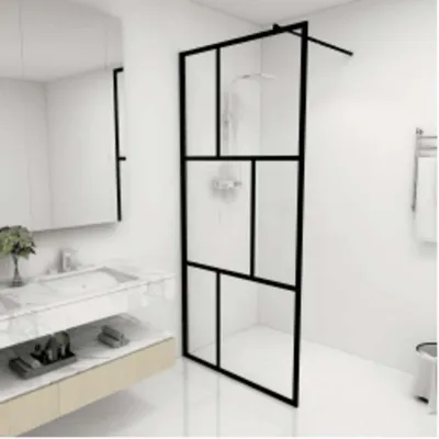 Immagine prodotto di Schermo doccia per cabine doccia con vetro temperato nero 90x195 cm DE55301