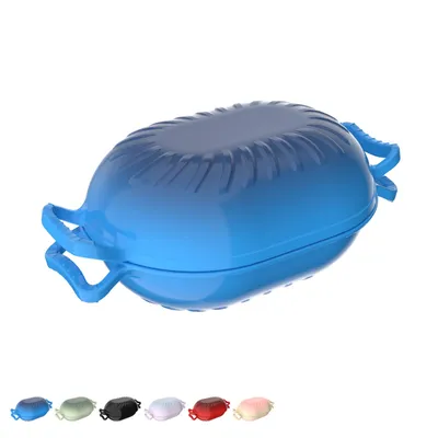 Produktbild von Gusseisentopf (4,7 l), bonbonförmig, inklusive Handschuhen und hitzebeständiger Unterlage, geeignet zum Backen in der Küche,Blau