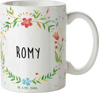 Produktbild von Mr. & Mrs. Panda Tasse Romy - Geschenk, Kaffeebecher, schöne, Becher, haferl, Kaffeetasse