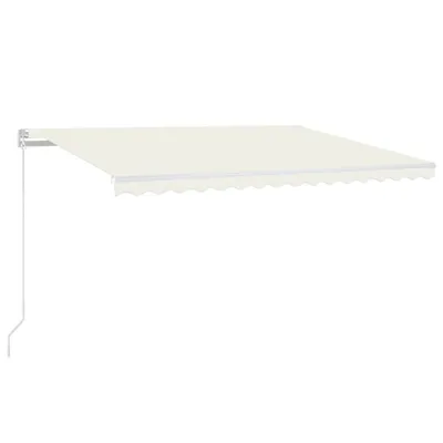 Obrázek produktu pro vidaXL Markýza ručně zatahovací s LED diodami 450x350 cm krémová