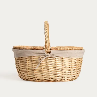 Produktbild von HOMLA ELVORA Picknickkorb mit beigem Futter groß 48x36 cm