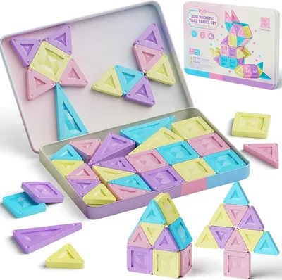 Obrázok produktu pre Montessori magnetické stavebné bloky 40 kusov, na cesty, vzdelávacia hračka pre deti od 3 rokov