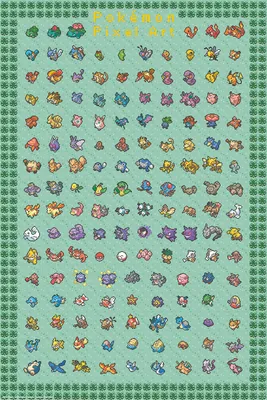 Image de Pokémon - Art pixelisé - Affiche, 61x91,5 cm