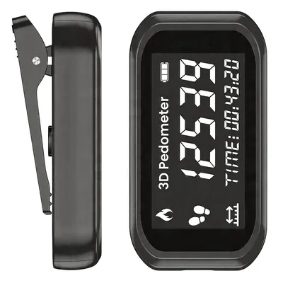 Produktbild von 3D-Schrittzähler mit3-Achsen-Sensor,LCD-Display,multifunktionaler Schrittzähler,tragbarer Lauftracker mit Gürtelclip und Armband für Sport und Fitness