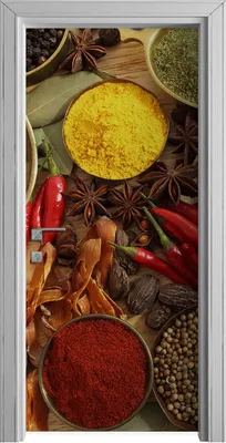 Produktbild von Tür Selbstklebende 90x210 cm Türfolie Türtapete Klebefolie - Gewürze Gemüse