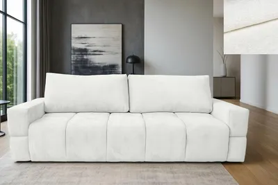 Produktbild von Schlafsofa 150x200 Rivello Nordelo mit Bettkasten Stoff Trenza Weiß