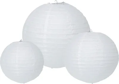 Image de Papier lampion or rose blanc décoration set de 6 multicolores fête
