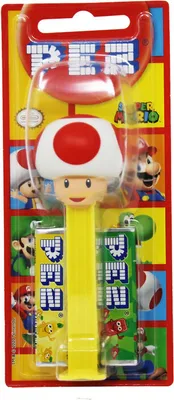 Produktbild von PEZ Super Mario Pilz Spender mit 2 Päckchen süßen Bonbons 17g