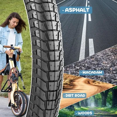 Obrázok produktu pre Pneumatiky na bicykel, 20 palcov, rozmer 20 x 1,95/2,1/2,25, s vnútornou dušou, vhodné pre horské bicykle (MTB) a bicykle BMX