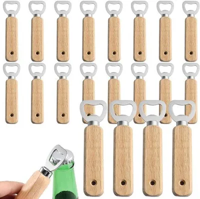 Produktbild von Holz-Bieröffner 20 Stück - tragbar mit Holzgriff - Bieröffner - robustes Material - 20 Stück Holz-Bieröffner