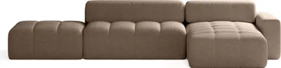 Produktbild von FEDVE Ecksofa RIFU LA aus Bouclé-Stoff mit Schlaffunktion, Braun