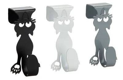 Obrázok produktu pre háčik na uteráky kat. 9 x 4 kovový čierny/biely/sivý 3-dielny