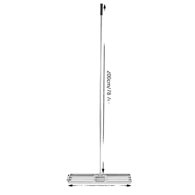 Immagine prodotto di Rastrello per prato, manico ergonomico, acciaio inox resistente, argento, 75x25x200cm