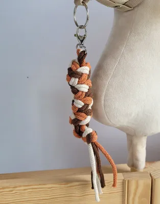 Produktbild von Strickleine für Hobbypferd - hellbeige/braun/terrakotta