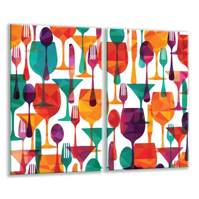 Produktbild von Herdabdeckplatten 2 teilig 30x52 Glaskeramikfeld Abdeckung Glas Wein