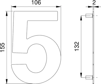 Zdjęcie produktu dla Numer domu 5 VA ma 150mm W.106mm EDI
