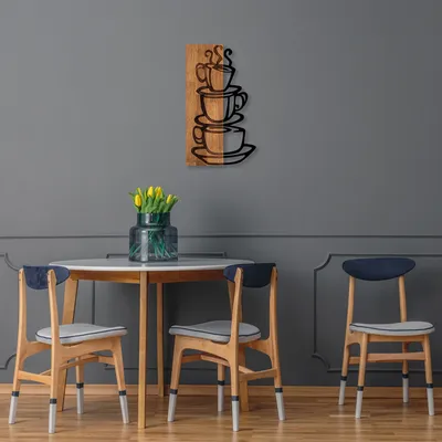 Obrázok produktu pre Wallity, elegantné nástenné doplnky z dreva a kovu, 34 x 58 cm, orechové drevo/čierna farba