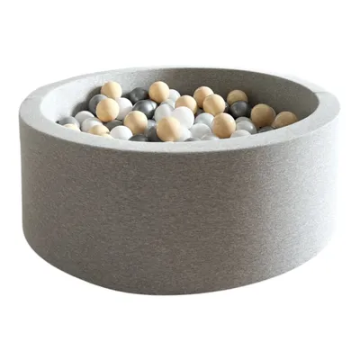 Image de MONIO for kids Piscine à balles 90 cm Gris clair + 200 balles