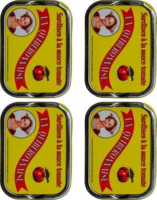Produktbild von LA QUIBERONNAISE Fisch - SARDINEN-MARINIERT-TOMATENSOSSE 4x 115g Sardinen Filets