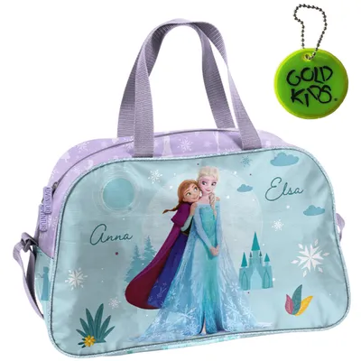 Produktbild von Sporttasche Kinder für Mädchen & Jungen - Umhängetasche mit Frozen Motiv - Schwimmtasche mit verstärktem Boden - Trainingstasche 40 x 25 x 15 cm