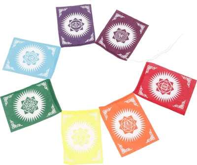 Produktbild von Chakra-Meditation Wimpelkette 25*20 cm - Modell 2, Mehrfarbig, Baumwolle, Gebetsfahnen