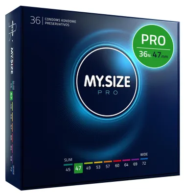 Immagine prodotto di MY.SIZE PRO Preservativi Elite taglia 1, 47 mm, 36 Pezzi, vestibilità perfetta e dimensioni adatte a tutti