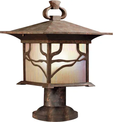 Produktbild von Sockelleuchte Glas Aluminium E27 IP44 41,9 cm hoch in Kupfer Antik Vintage Stehleuchte außen