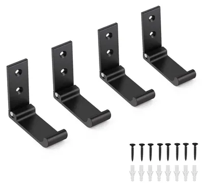 Produktbild von Faltbare Wandhaken 90° Klapphaken Edelstahl Schwarz 4 Stück