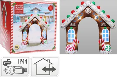 Image de Maison Bonbon Gonflable Led Décoration Festive Lumineuse Extérieure - Basics