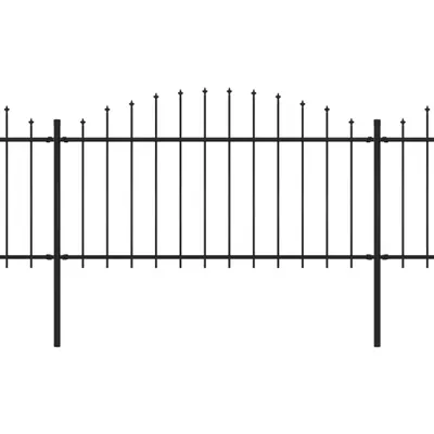 Produktbild von vidaXL Gartenzaun mit Speerspitze Stahl 1781,5 x 150 cm Schwarz