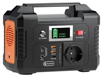 Zdjęcie produktu dla Przenośna stacja zasilania, moc wyjściowa 200W, możliwość ładowania energią słoneczną, Flashfish E200
