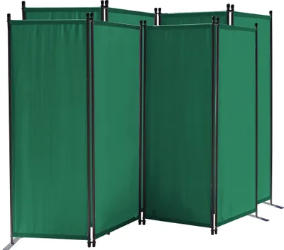 Produktbild von 2 Stück Paravent 4 Teilig 165 x 220 cm Grün - Garten & Balkon Sichtschutz Stellwand Innen & Außen - Raumteiler Trennwand Faltbar Blickdicht & Wetterfest
