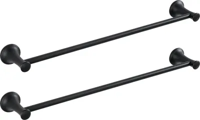 Produktbild von 2 PCS Edelstahl Handtuchhalter, Vintage-Handtuchstange, Badetuchhalter, Badezimmer 62 CM antikes Design Duschtuchhalter Wandmontage Matt Schwarz