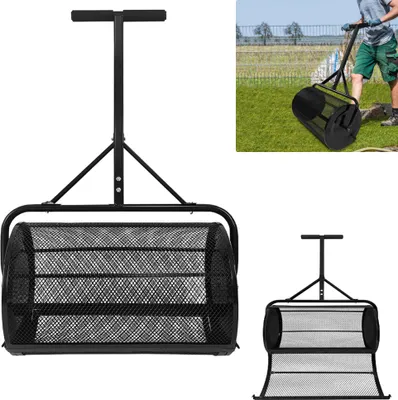 Image de XMTECH épandeur de compost, épandeur de compost épandeur de mousse de tourbe , pour pelouse et jardin, épandeur pour jardin, épandeur de graines multi-usage (Noir-65* 40cm)