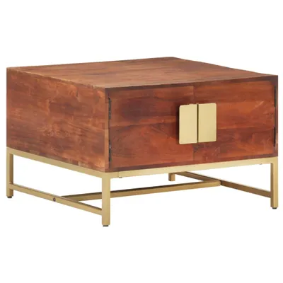 Productafbeelding van Salontafel 67x67x45 cm massief mangohout honingbruin