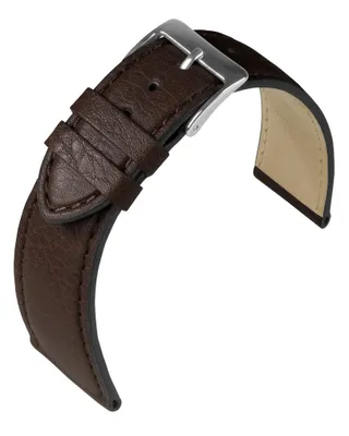 Produktbild von Eulit Country Uhrenarmband XL Rindleder genarbt braun Ton in Ton Naht, Stegbreite:18mm, Schließe:Silbern