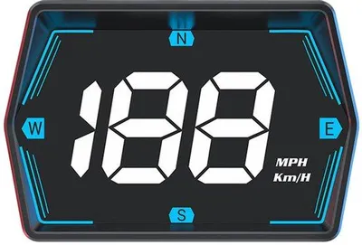 Zdjęcie produktu dla Auto-HUD z funkcjami takimi jak wskaźnik prędkości, wbudowany prędkościomierz, wyświetlacz Head-Up o wysokiej rozdzielczości, kompas prędkości (w calach/kilometrach/godzinach) oraz automatyczne podświetlenie.