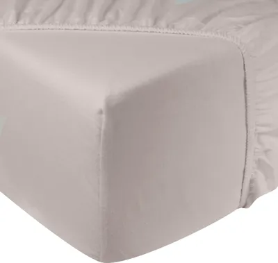 Produktbild von DoubleDry Spannbettlaken Jersey 140x200cm - 100% Baumwolle - Spannbetttuch - 25cm Steg - Hellbeige