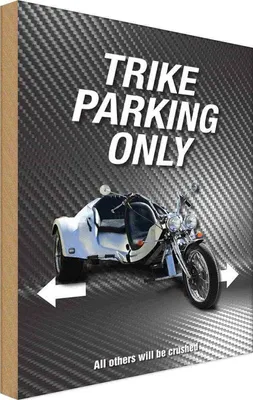 Produktbild von vianmo Holzschild 18x12 cm trike parking only all others Parkplatzschild