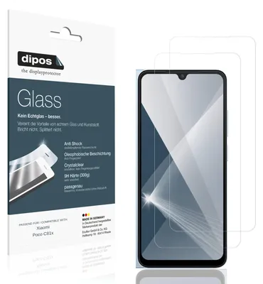 Produktbild von 2x Schutzfolie für Xiaomi Poco C81x - Anti-Shock 9H Folie dipos Glass Kunststoffglas