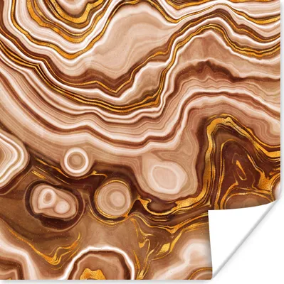 Produktbild von MuchoWow® Poster Gold - Achat-Geode - Steine - Braun 50x50 cm - Wohnzimmerdekoration