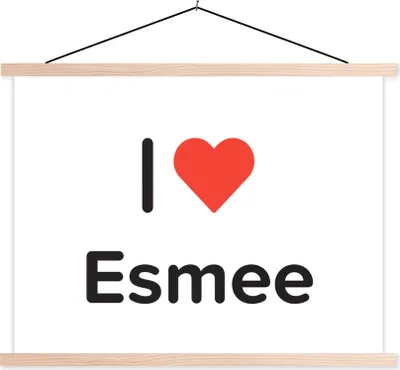 Produktbild von MuchoWow® Textilposter Ich liebe - Esmee - Mädchen 40x30 cm mit holzfarbenen Rahmen - Bilder